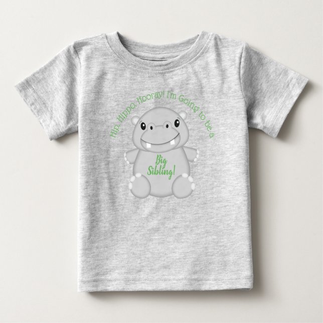 Hippo Baby Shower T-Shirt (Front)