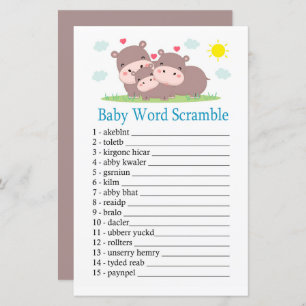 Hippo Baby word scramble game