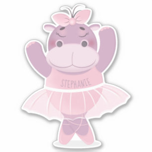 Hippo Ballerina Sticker