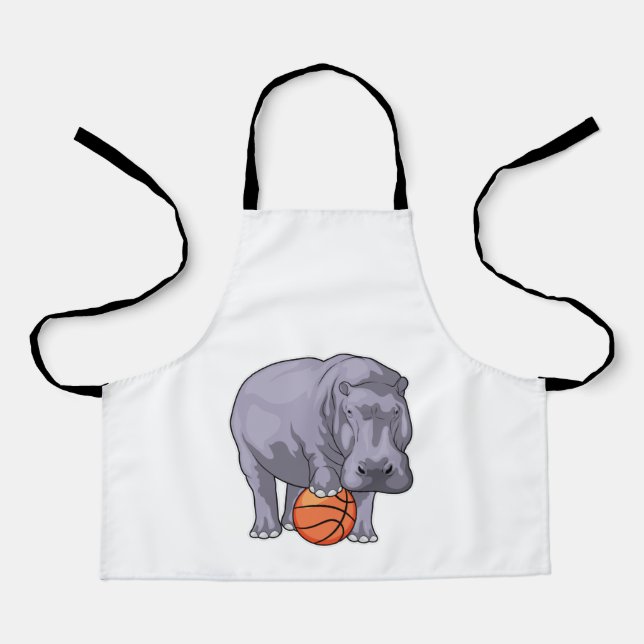 Hippo Basketball player Basketball Apron (Front)