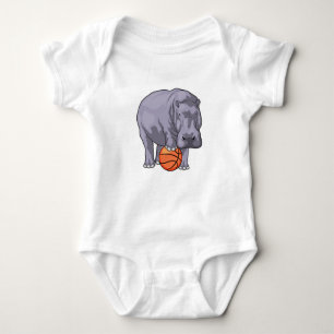 Hippo Basketball player Basketball Baby Bodysuit