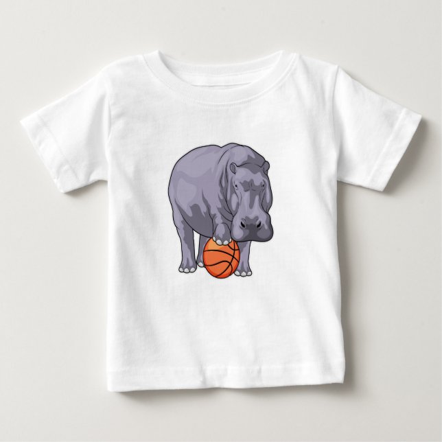 Hippo Basketball player Basketball Baby T-Shirt (Front)