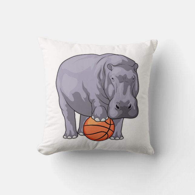 Hippo Basketball player Basketball Cushion (Front)
