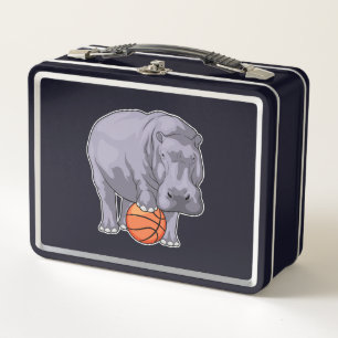 Hippo Basketball player Basketball Metal Lunch Box