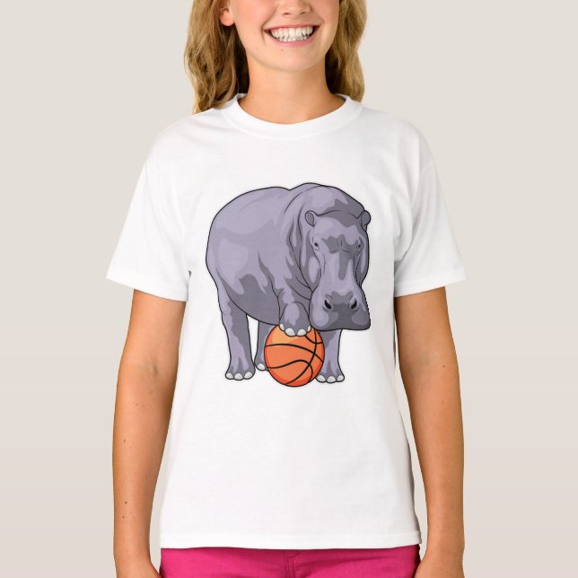 Hippo Basketball player Basketball T-Shirt (Front)