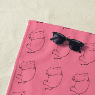 hippo beach towel