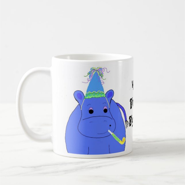 Hippo Birthday Big Fella Coffee Mug (Left)