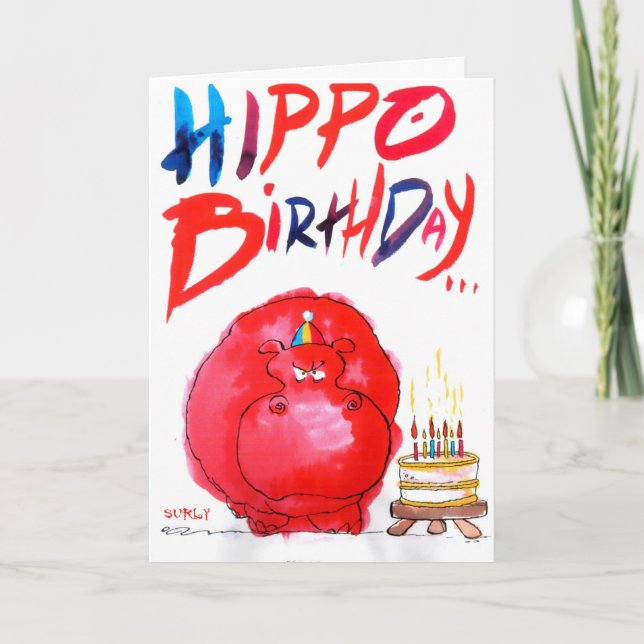 HIPPO BIRTHDAY CARD (Front)
