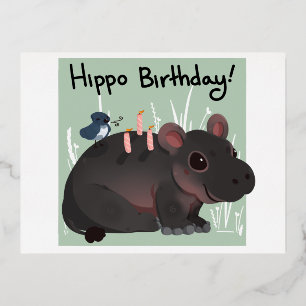 Hippo Birthday Card 