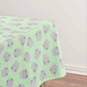 Hippo Birthday Party Green Tablecloth