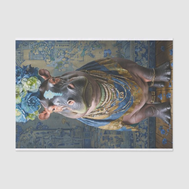 Hippo Blooms Tissue Paper (Front)