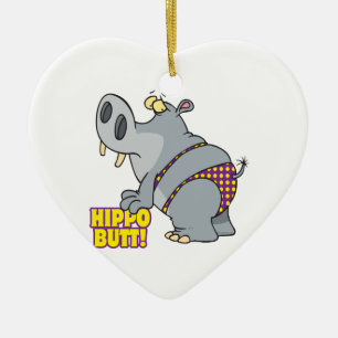 hippo butt bikini hippopotamus ceramic tree decoration