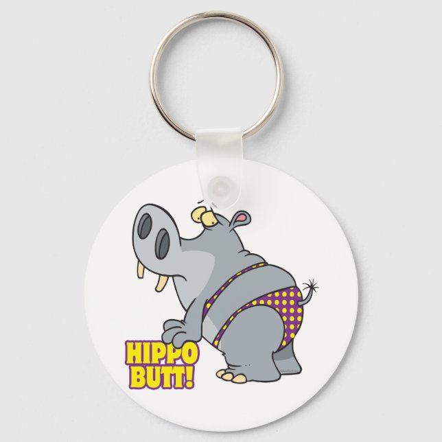 hippo butt bikini hippopotamus key ring (Front)