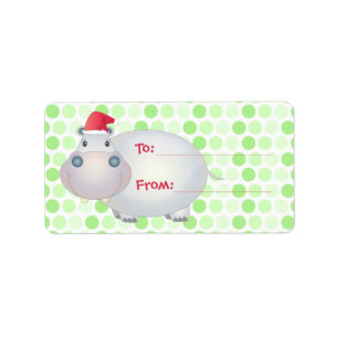 Hippo Christmas Gift Tags