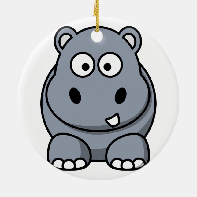 Hippo Christmas Ornament (Back)