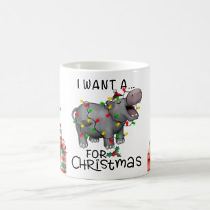 Hippo Christmas Themed for Animal Lovers Coffee Mug