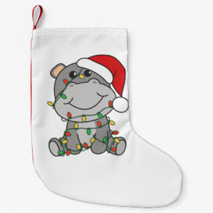 Hippo Christmas Winter Animals Hippos Small Christmas Stocking