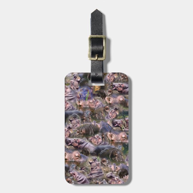 Hippo Collarge,  Luggage Tag (Front Vertical)