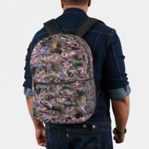 Hippo Collarge, Printed Backpack