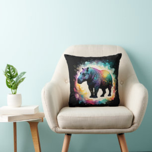 Hippo Colour Splash, Cushion
