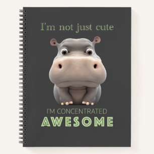 Hippo Concentrated Awesome Cute Adorable Funny Notebook