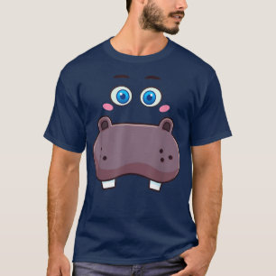 Hippo Costume Cute Hippopotamus Face Kids  T-Shirt