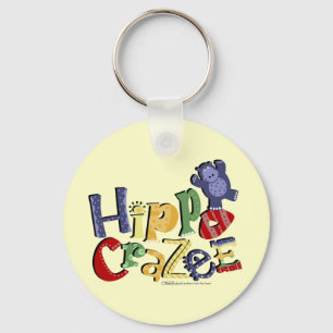 Hippo Crazee (on light colours) Key Ring