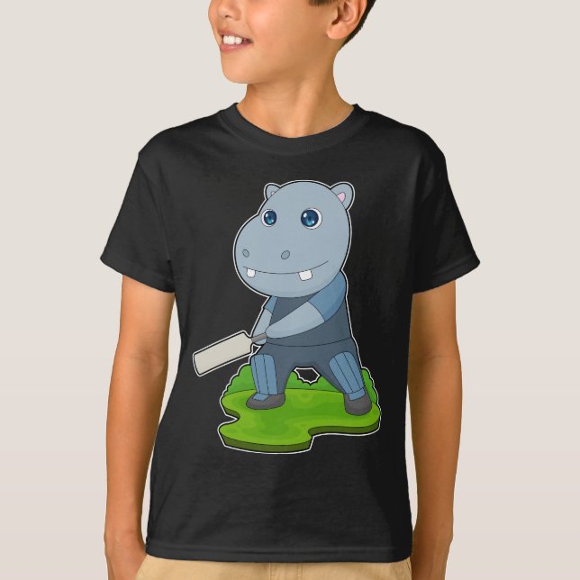 Hippo Cricket Cricket bat T-Shirt (Front)