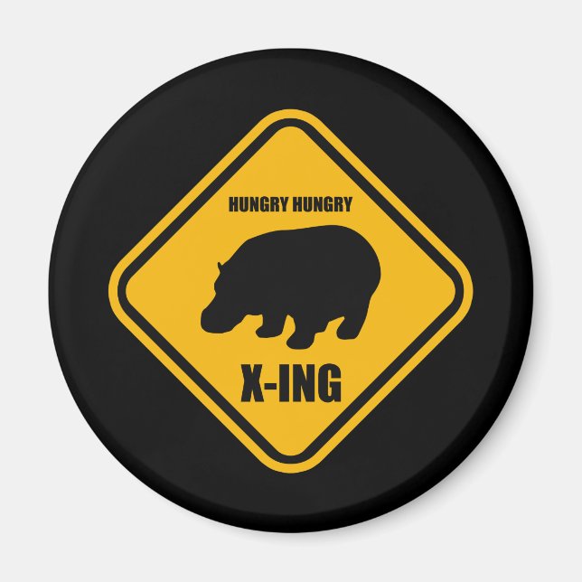 Hippo Crossing X-ing Sign Magnet (Front)