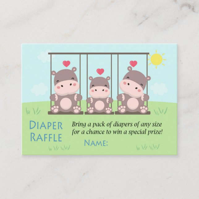 Hippo Diaper Raffle Tickets (Front)