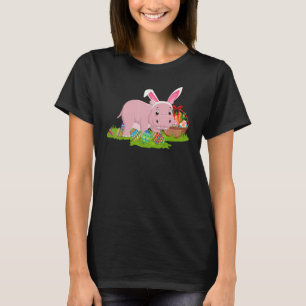 Hippo Easter Egg Hunting Bunny Hippo Easter Sunday T-Shirt