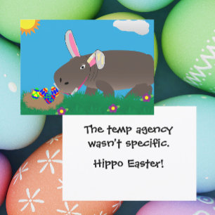 Hippo Easter Holiday Card