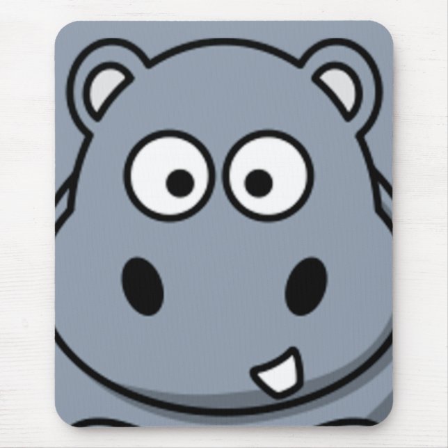 Hippo Face Mouse Pad (Front)