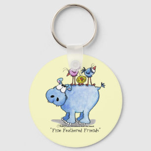 Hippo- Fine Feathered Friends Key Ring