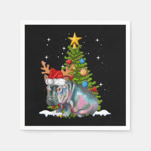 Hippo Fiona Christmas Tree Hippopotamus Napkin