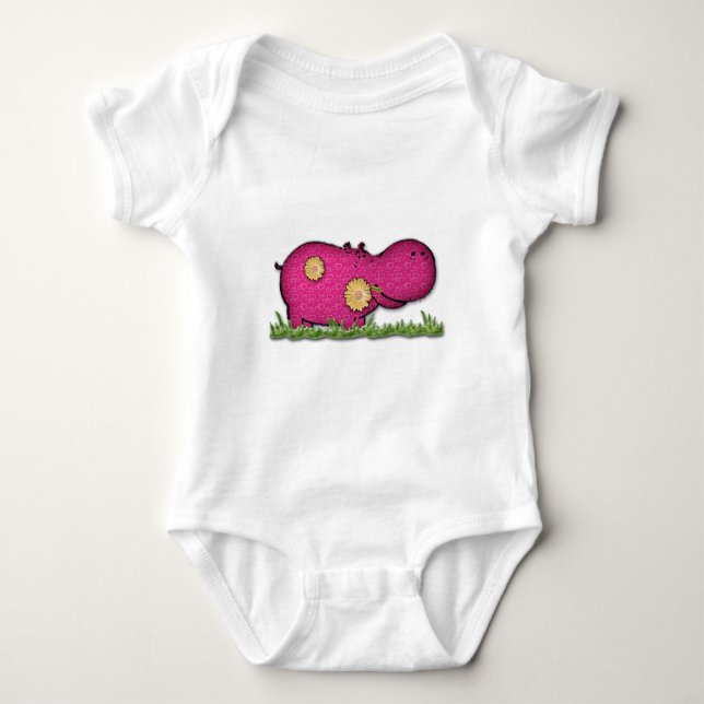 hippo fun baby bodysuit (Front)