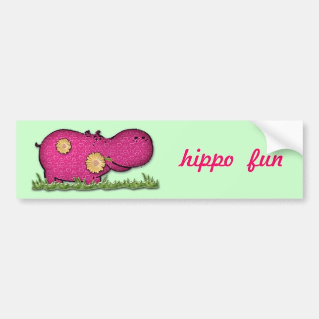hippo fun bumper sticker (Front)