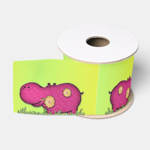 hippo fun grosgrain ribbon