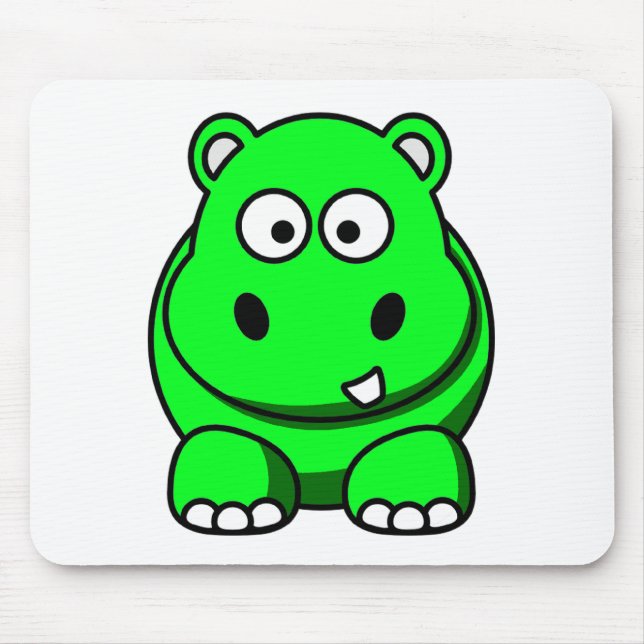 Hippo Green Mouse Pad (Front)