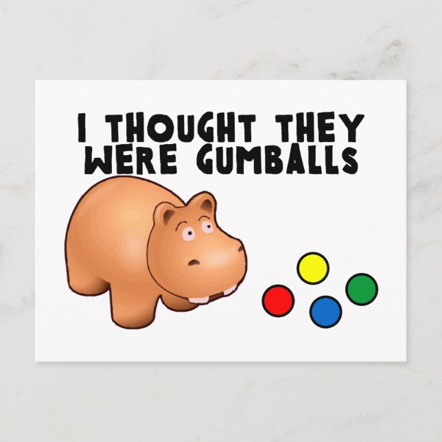 Hippo Gumballs Postcard (Front)
