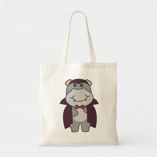 Hippo Halloween Cute Devil Vampire Costume Tote Ba Bag (Front)