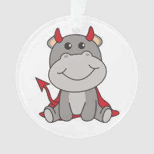 Hippo Halloween Cute Devil Witch Costume Ornament