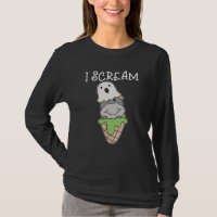 Hippo Halloween Ghost I Scream Ice Cream Pun