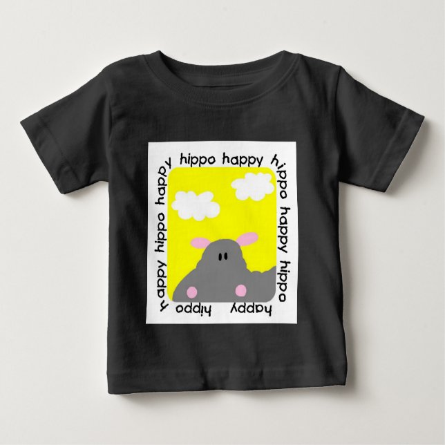 Hippo Happy Baby Raglan T-shirt (Front)
