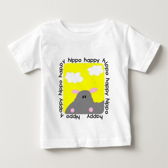 Hippo Happy Toddler Ruffle Tee (Front)