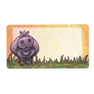 Hippo Head Shipping Labels