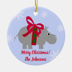 Hippo Hippopotamus Christmas Ornament
