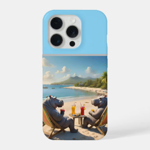 Hippo Hour: Beachside Cocktails and Good Times, iPhone 15 Pro Case