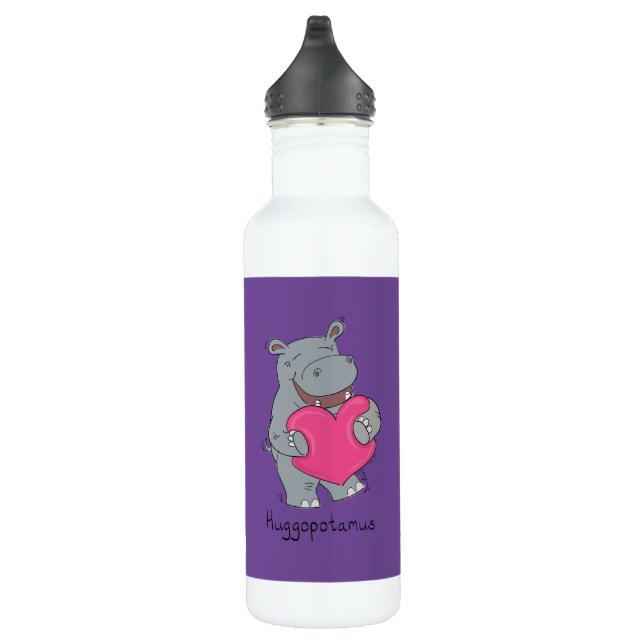 Hippo Hugs Valentine’s Day Water Bottle (Right)