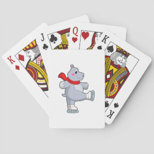 Hippo Ice skating Ice skates Playing Cards